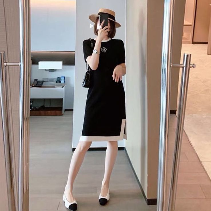New Knitted Ice Silk Straight Skirt PD10041028