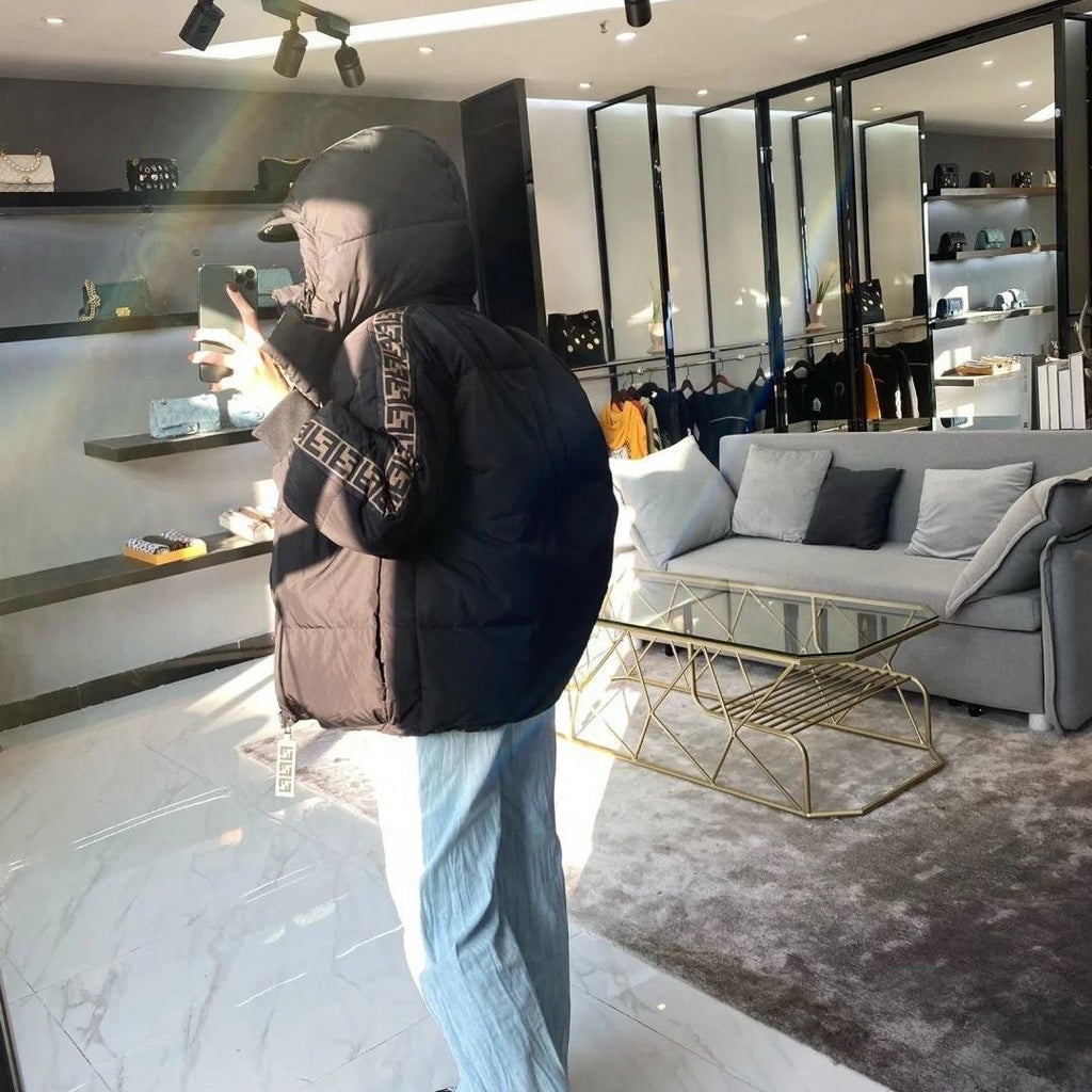 2023 New autumn and winter double-sided down jackets for men and women, loose casual plus veLet warm hooded jackets XC1523092002