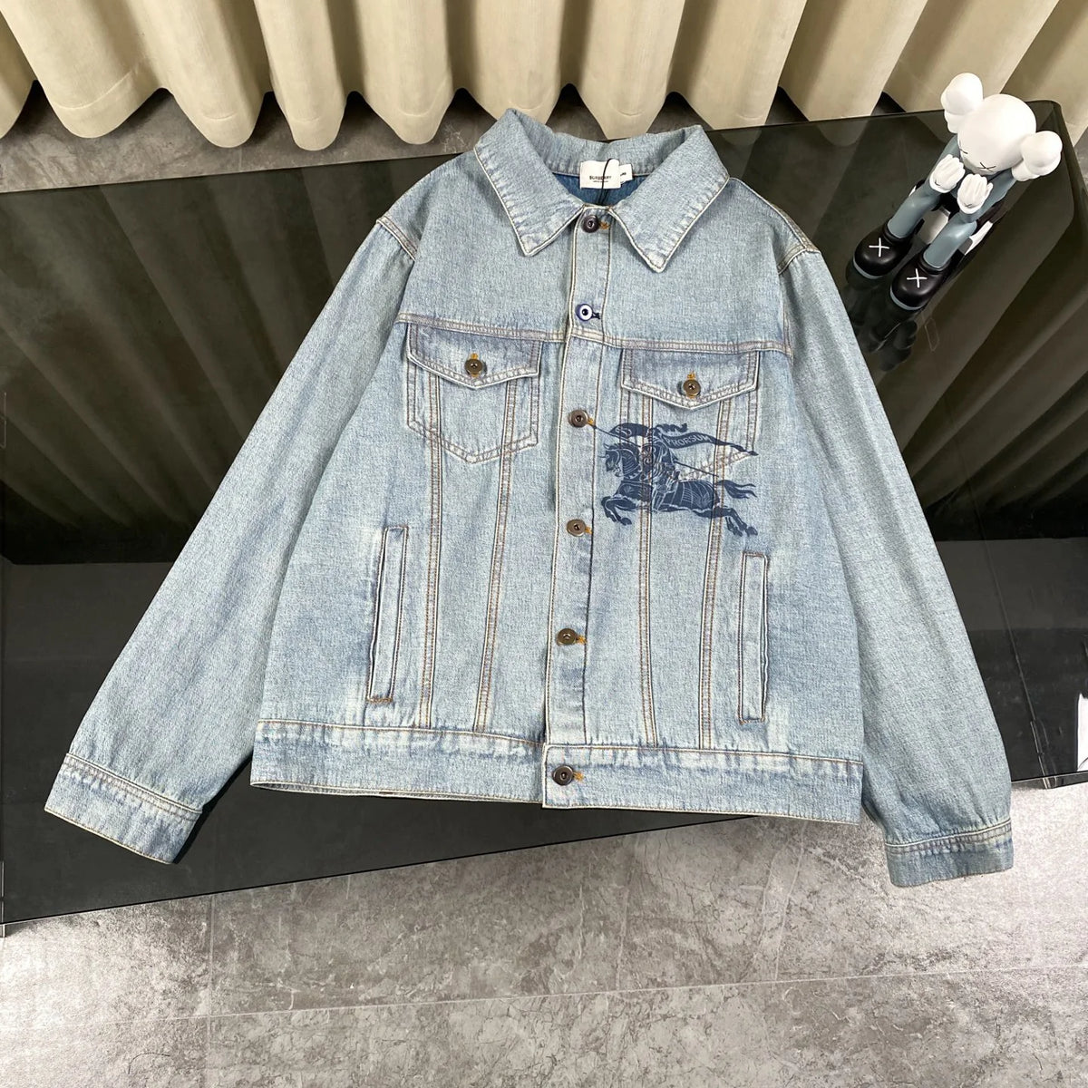 War horse rider printed denim jacket Unisex 1205021230
