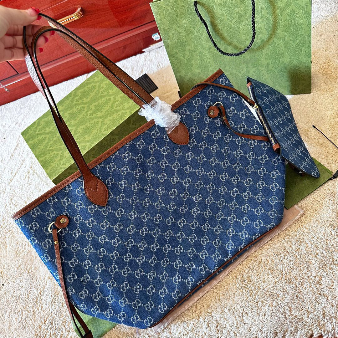 denim presbyopia shopping bag