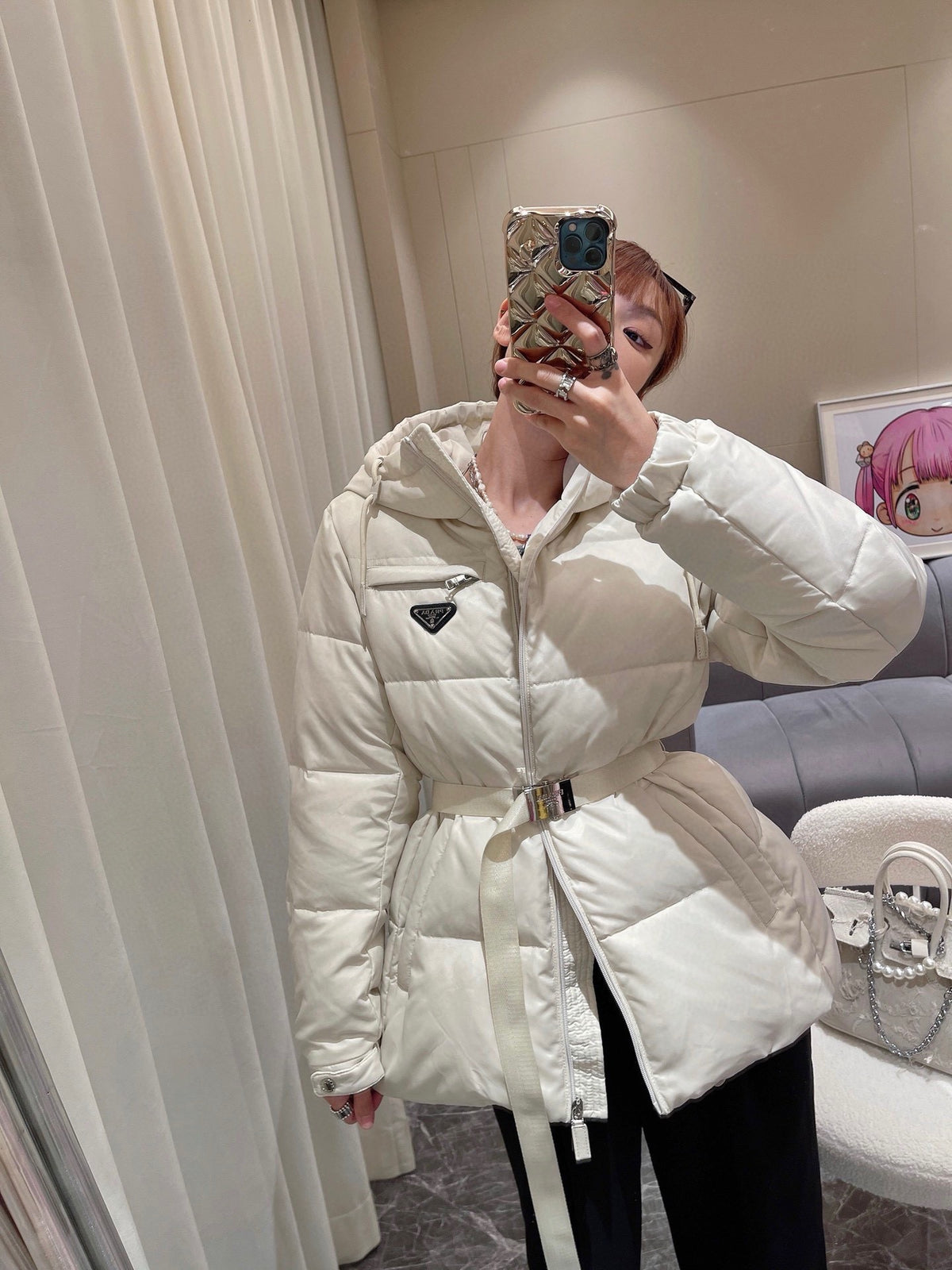 P fashion triangle logo down jacket 0724111208