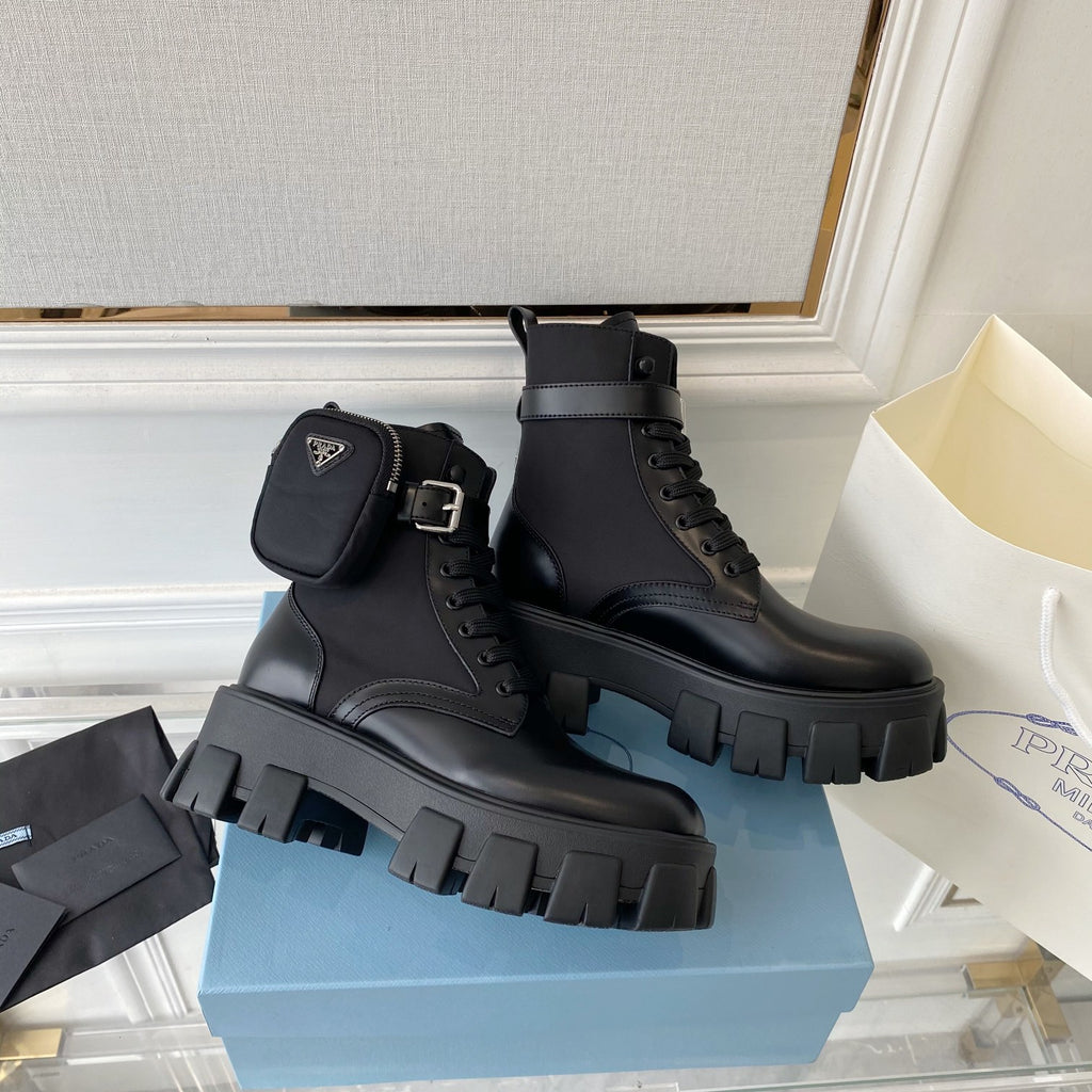 P Fashion Nylon Patchwork Pocket Boots 0724111204