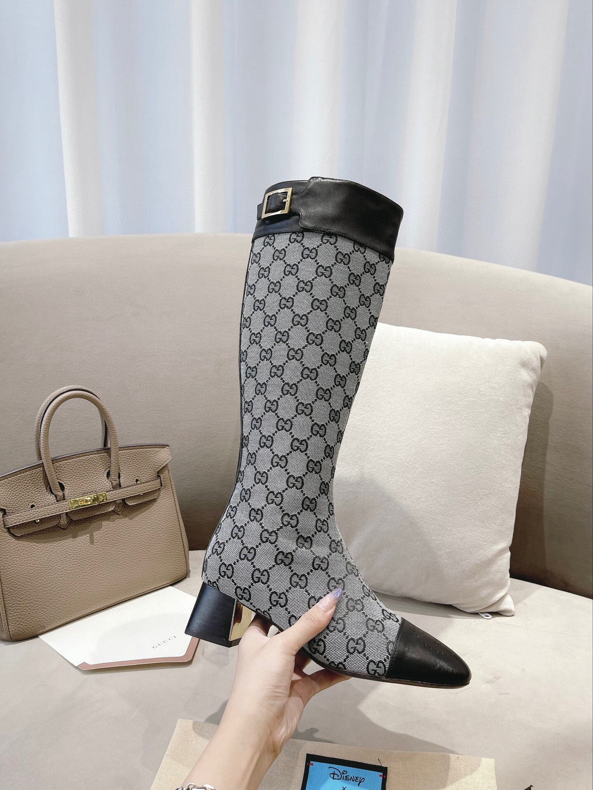 Fashion hollow  hollow carved print high-heeled boots 0724102315