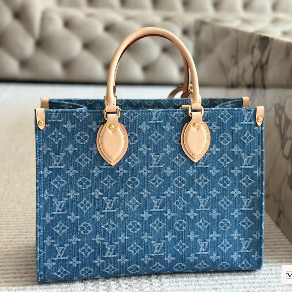 Fashion and versatile denim large capacity handbag 1024032228
