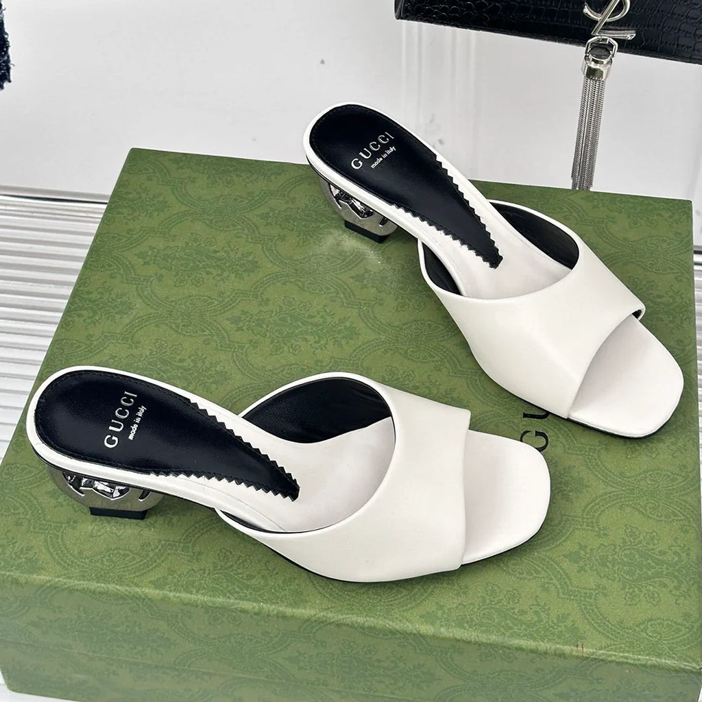 Fashion and versatile high-heeled slippers 1024042327