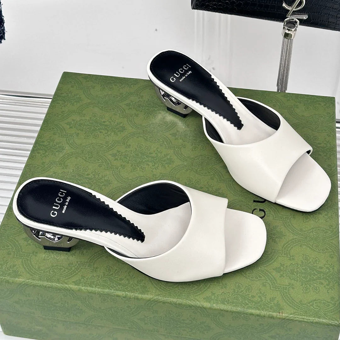 Fashion and versatile high-heeled slippers 1024042327