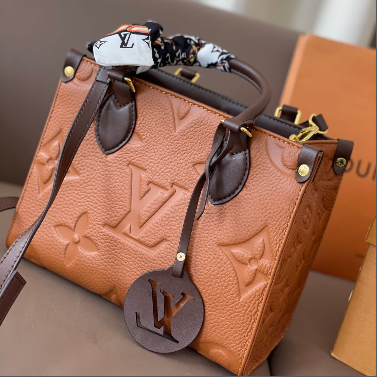 L Fashion Embossed Cowhide Bag XC24092411