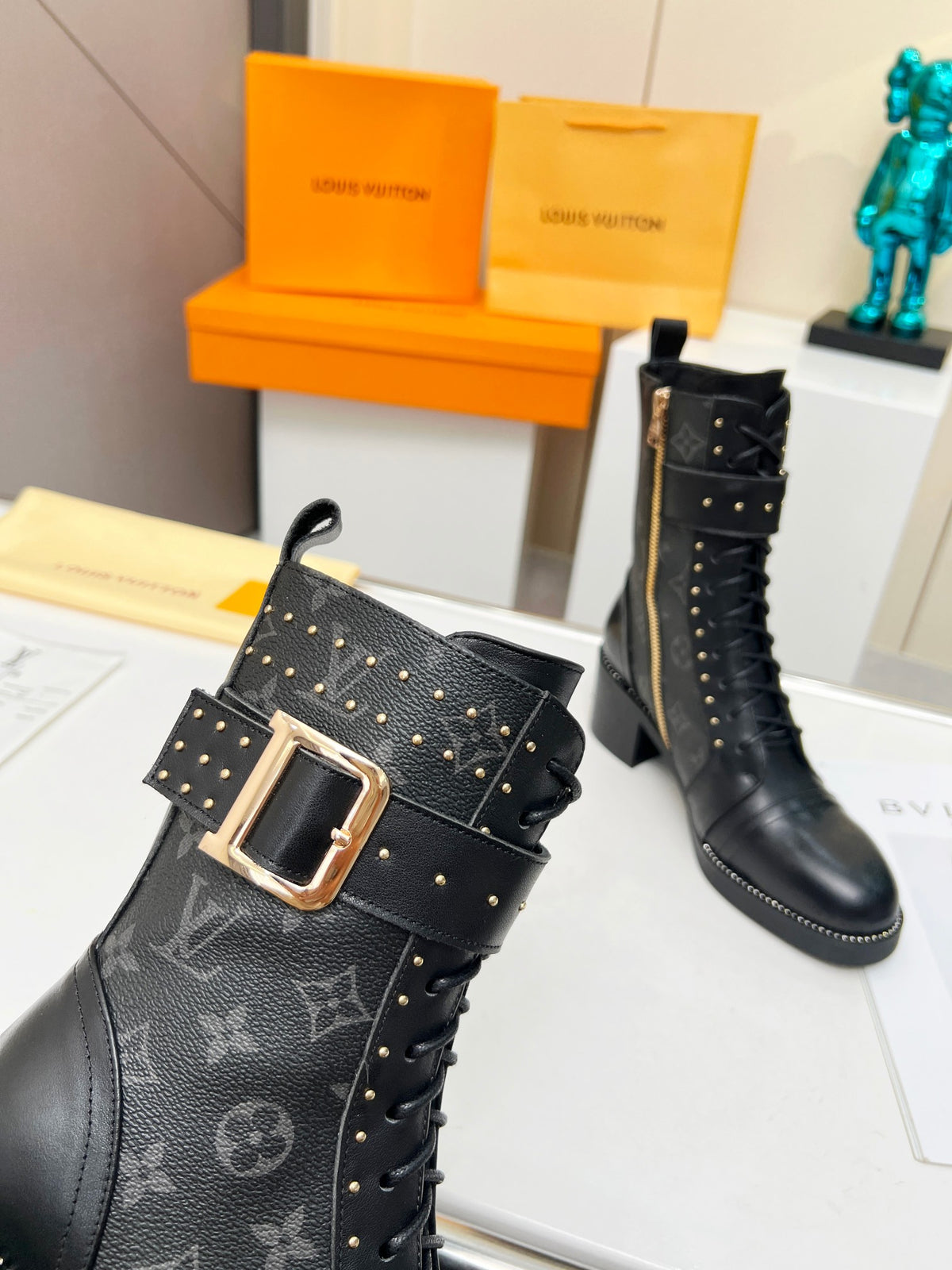 L fashion printed leather martin boots 0724102311