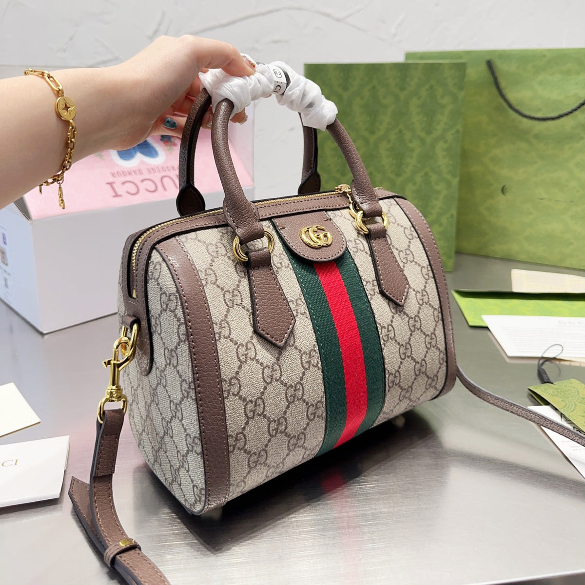 Leather Version Boston Bucket Bag XC16060402