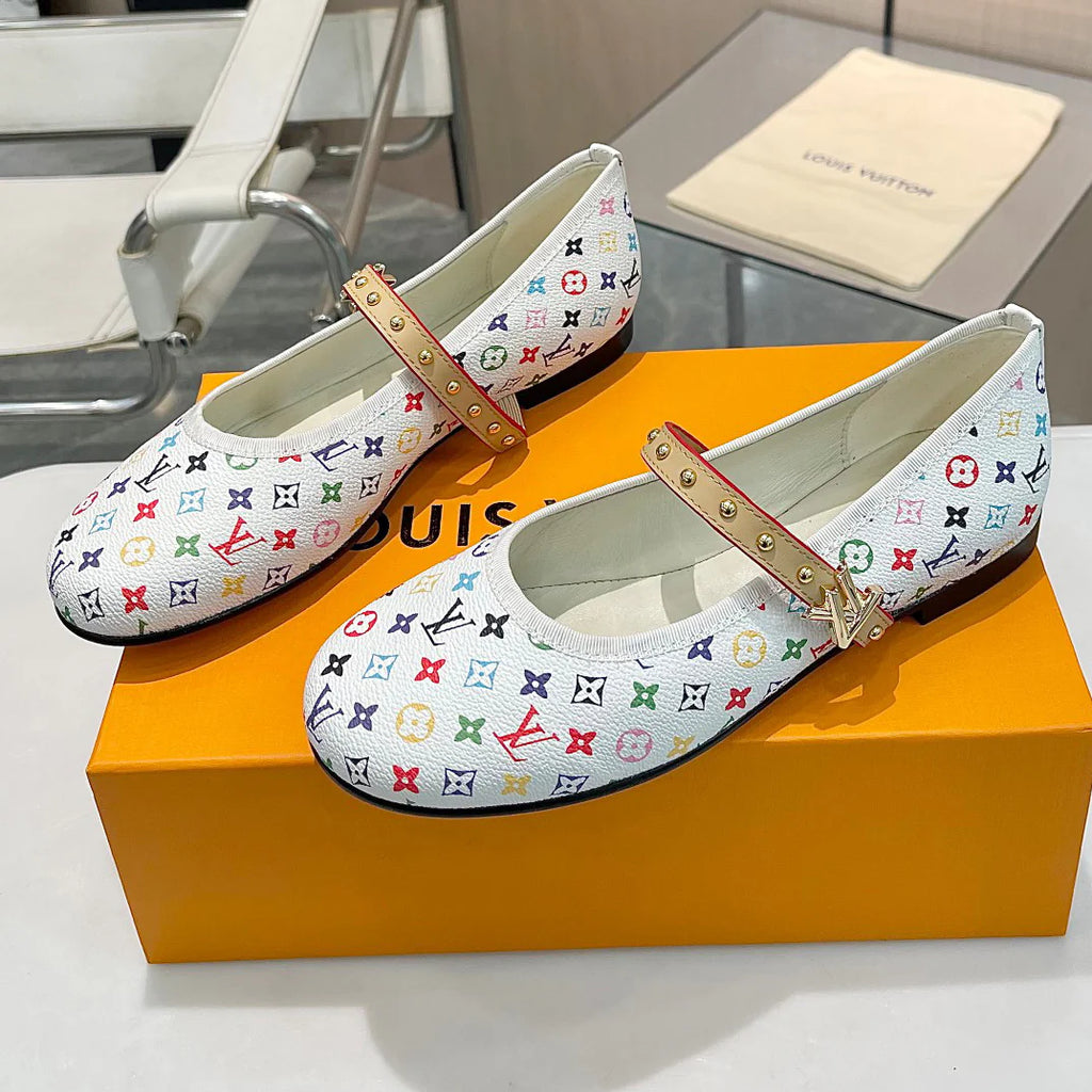 Women's New Colourful Printed Mary Jane Single Shoes 1025011706