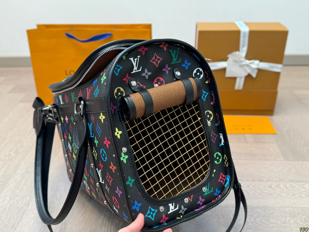 L fashion canvas print pet bag 0725022811