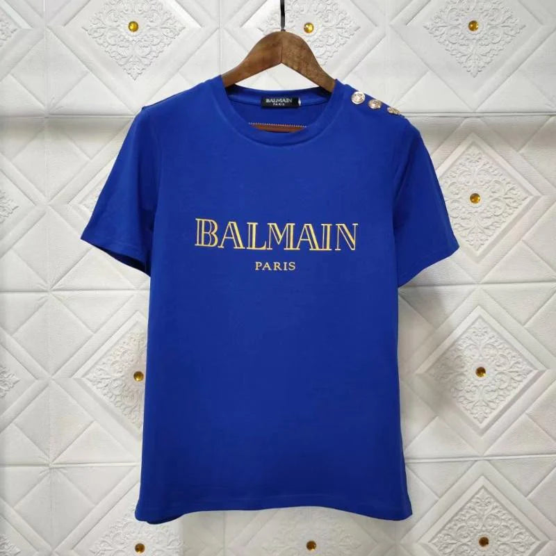 New Short Sleeve Bronzing Letter Cotton Loose T-Shirt 1024071806