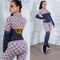 Fashionable printed casual and sporty two-piece set XC0823110304