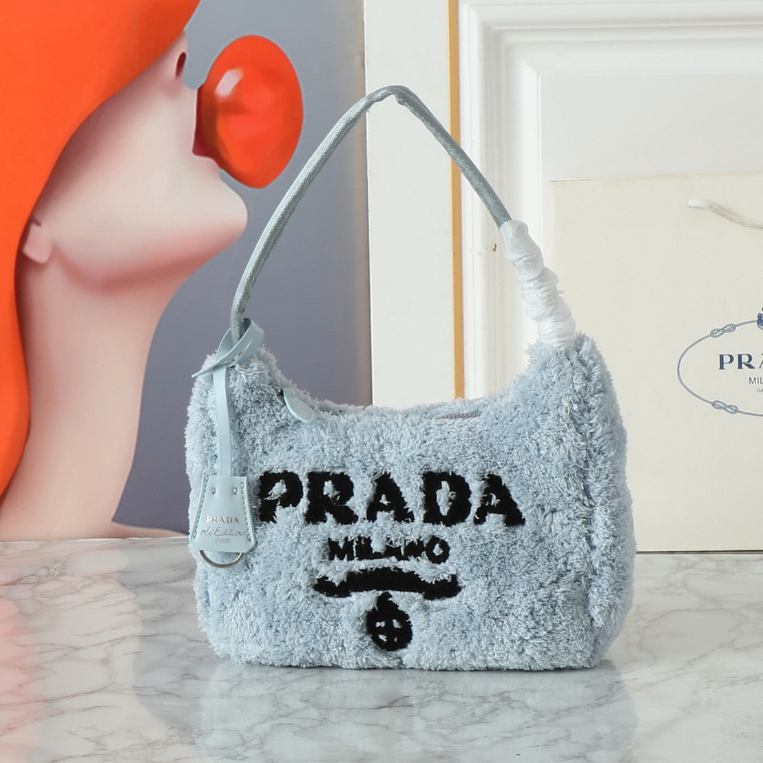 P Fashion Terry Fabric Tote Bag 0724122411
