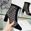 Embroidered Jacquard Mesh Boots 1025101404