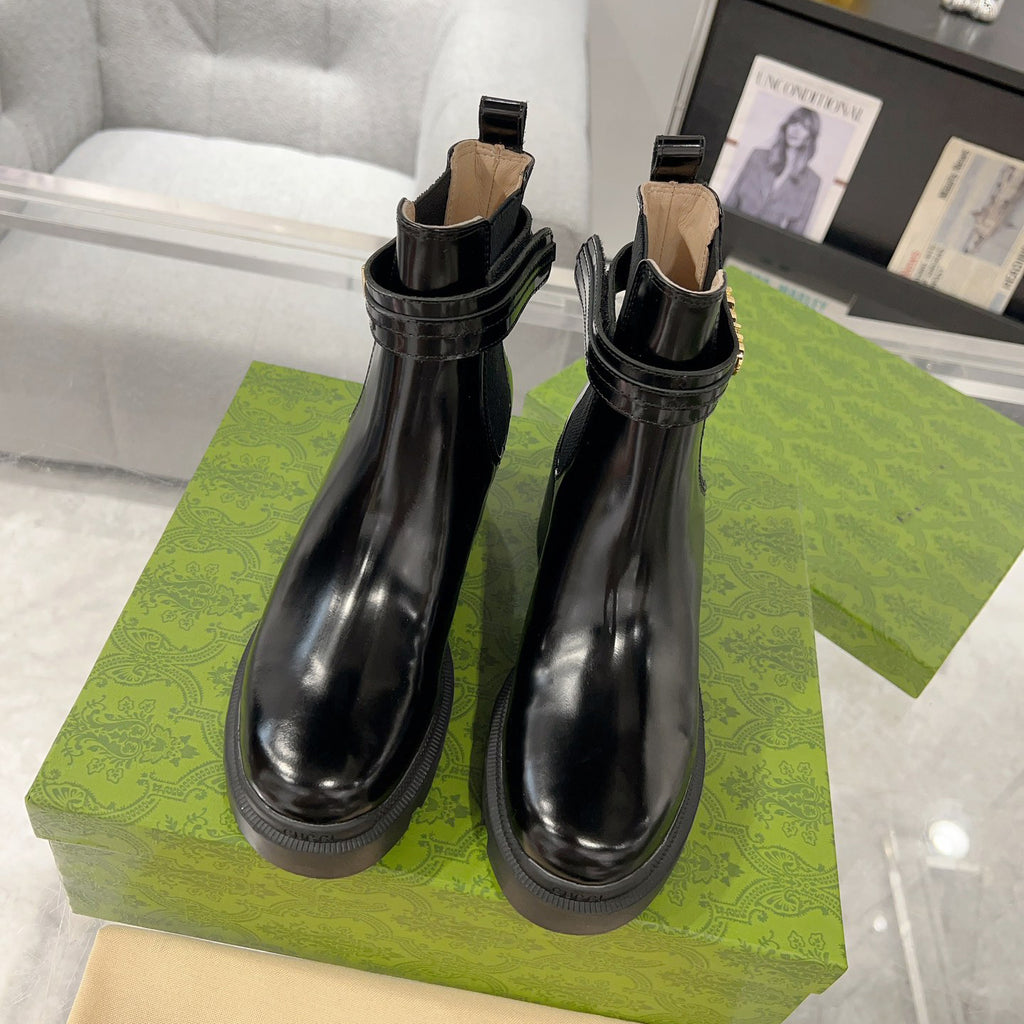 G fashion black leather boots XC0723110310