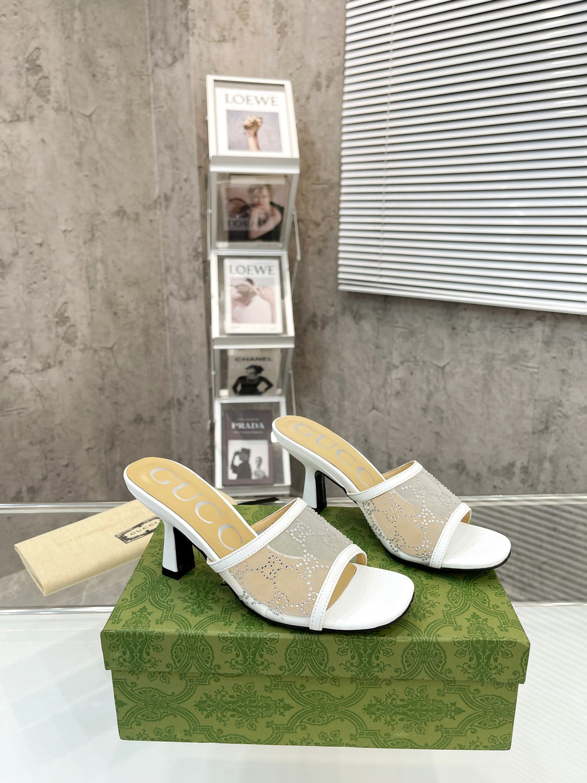 Gucc1 top fashion stiletto slippers 0724030802