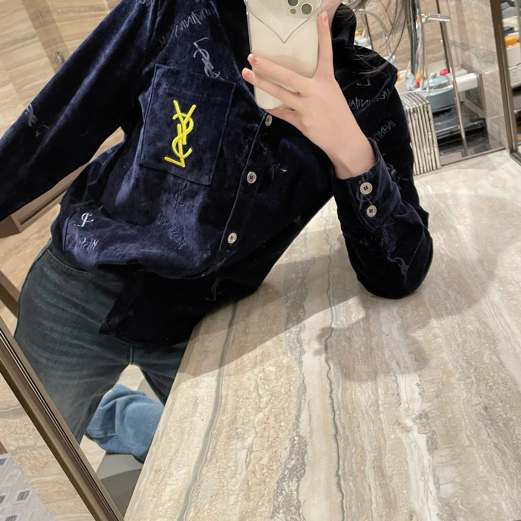New Fashion VeLet Embossed Shirt 1024011603