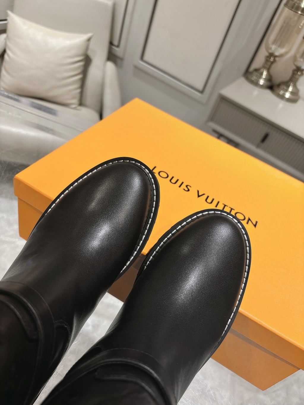 L stylish custom printed leather boots 0724102309