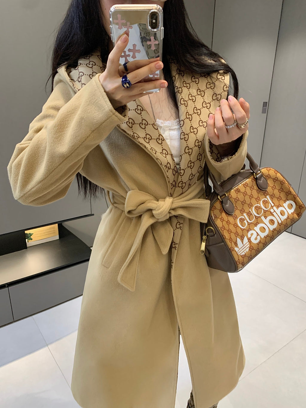 Takin wool double-sided woolen trench coat 0724101112