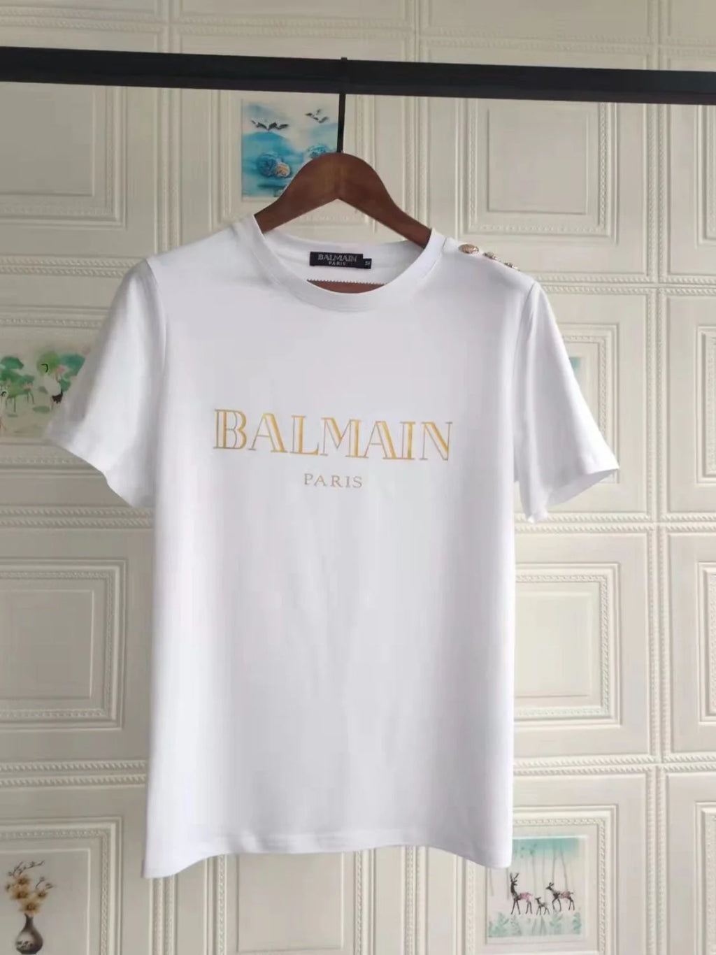 New Short Sleeve Bronzing Letter Cotton Loose T-Shirt 1024071806