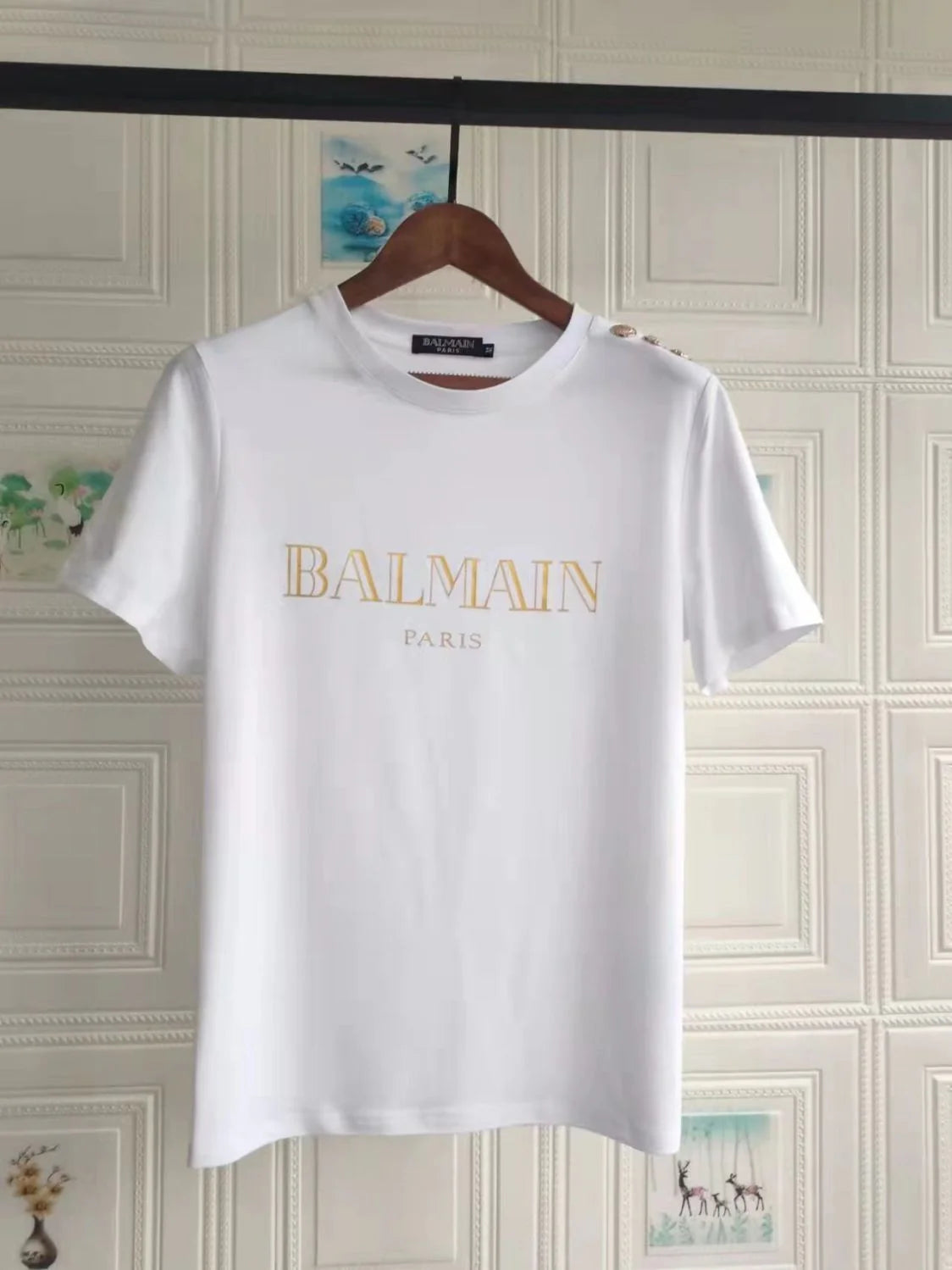 New Short Sleeve Bronzing Letter Cotton Loose T-Shirt 1024071806