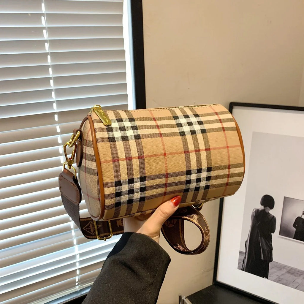 Shoulder Crossbody Pillow Bag Large Capacity Retro Check All-Match Bag 1024042713
