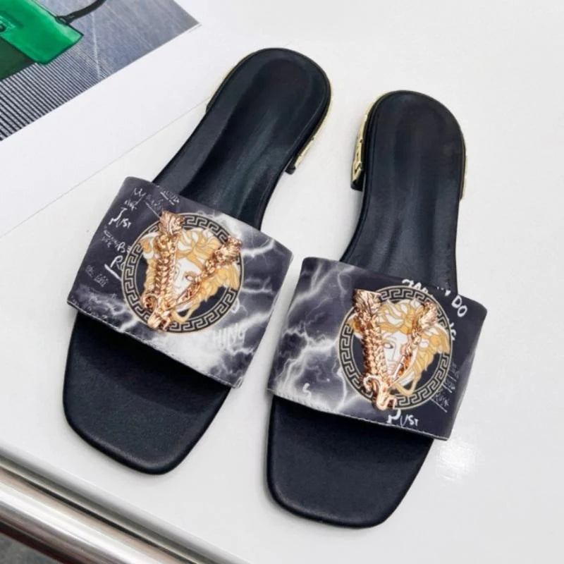 New Classic Fashion Comfortable Flat Leather Slippers 1024040202