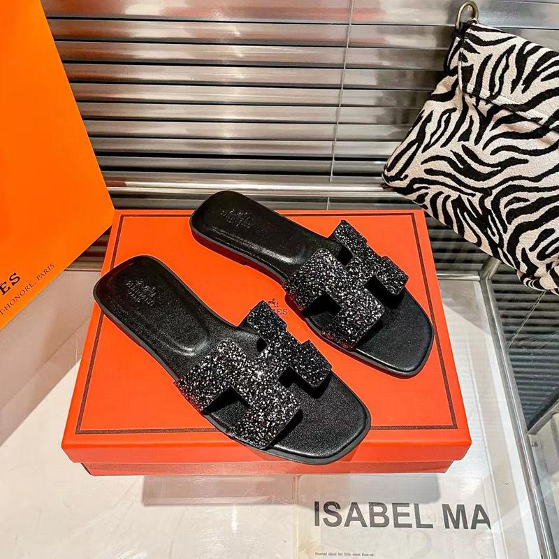 New Style Flat Bottom Rhinestone Fashion Casual Slippers 1024070810