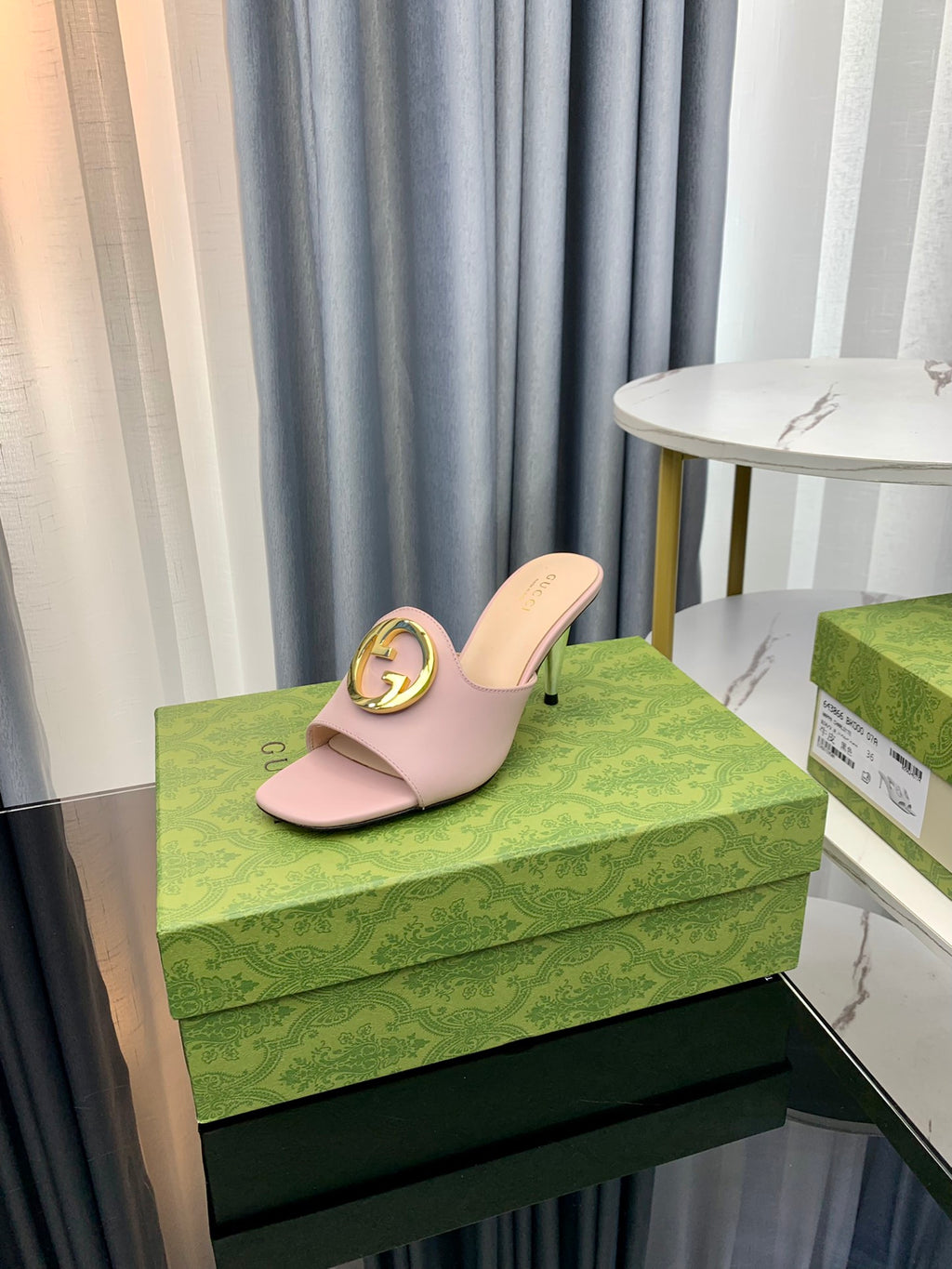Gucc1 top fashion stiletto slippers 0724030804