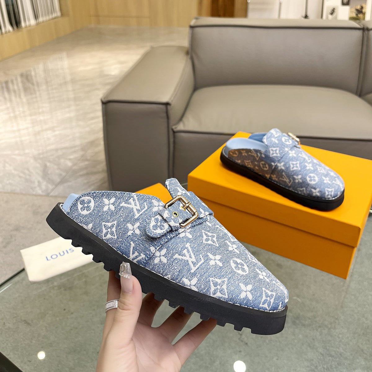 printed cotton slippers 03083