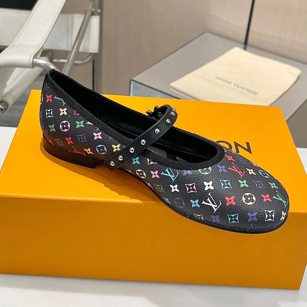 Women's New Colourful Printed Mary Jane Single Shoes 1025011706