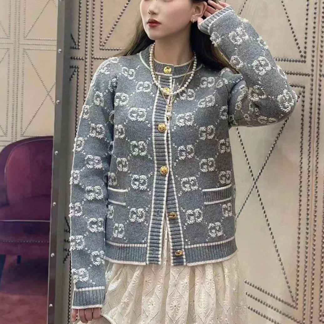 G Women's Fashion Printed Cardigan Sweater XC0723092604