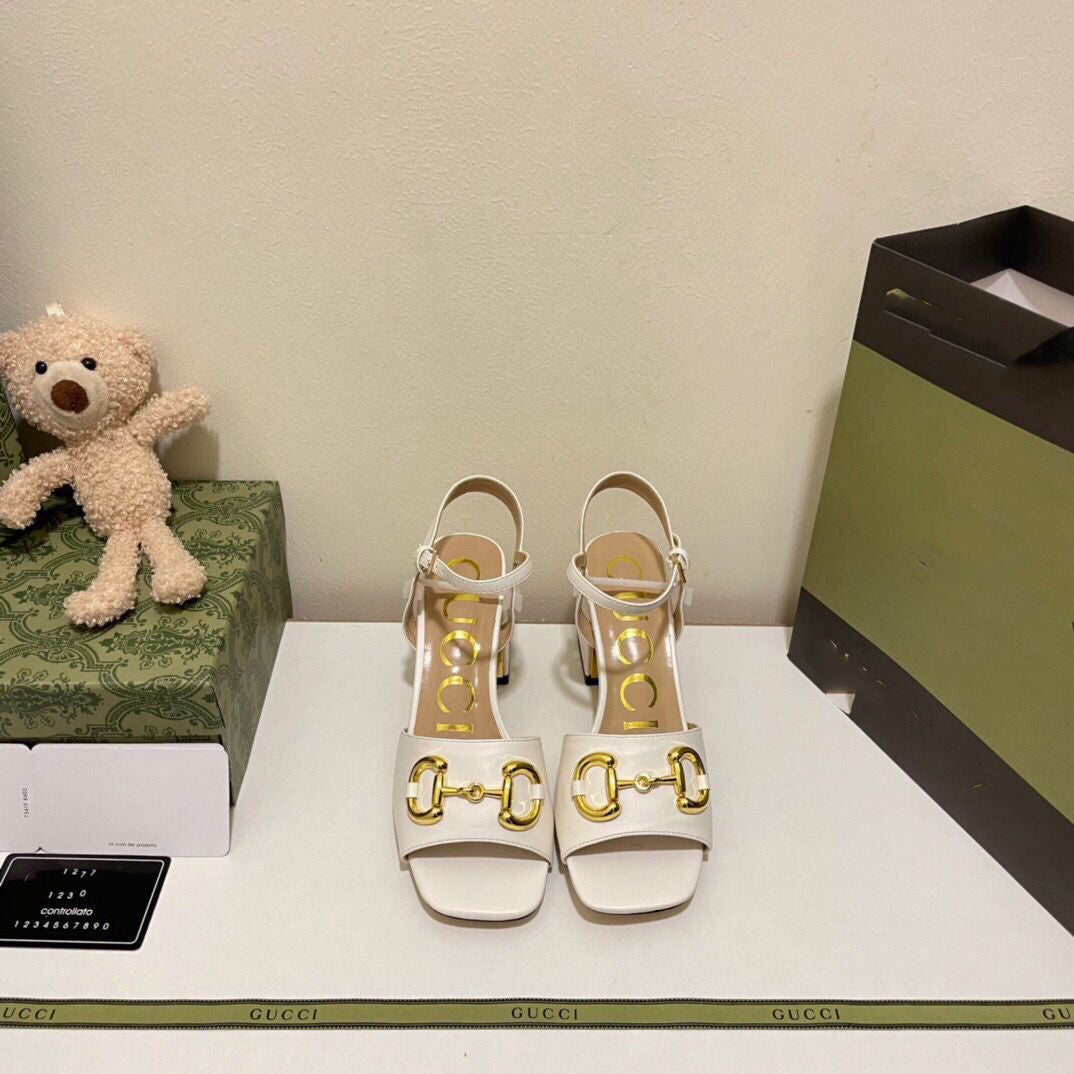 High-heeled 5-8cm Fashion G Logo Women's Sandals