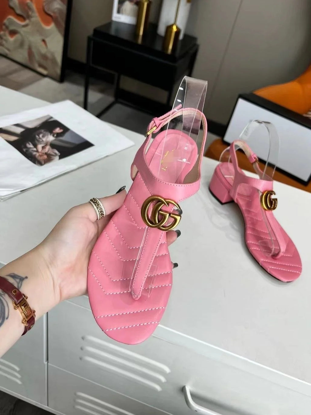 New Women's Sandals Double G Buckle Outer Wear All-match 1024031807