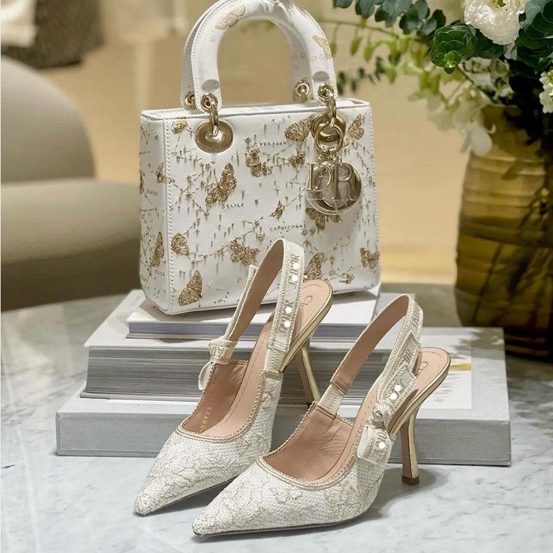 Pure Color D logo Handmade elegant Women's High Heeled PD05202422706