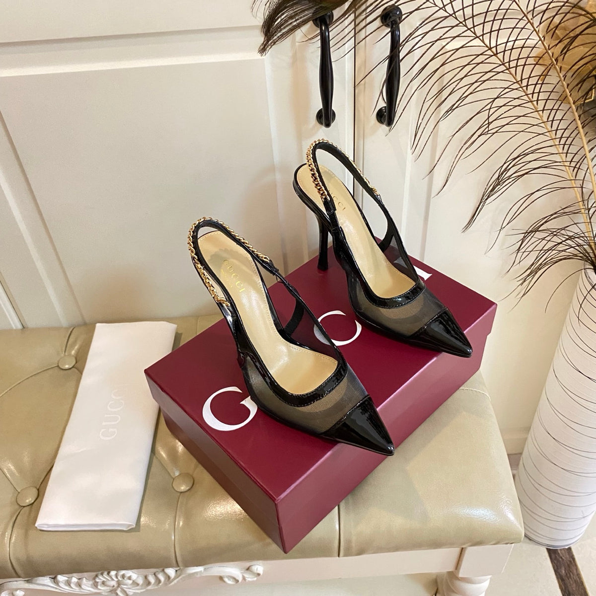 Fashion printed letter chain high heels 0725061702