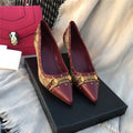 New Fashion Handmade G Logo Women 5-8cm Heeled Women's Shoes