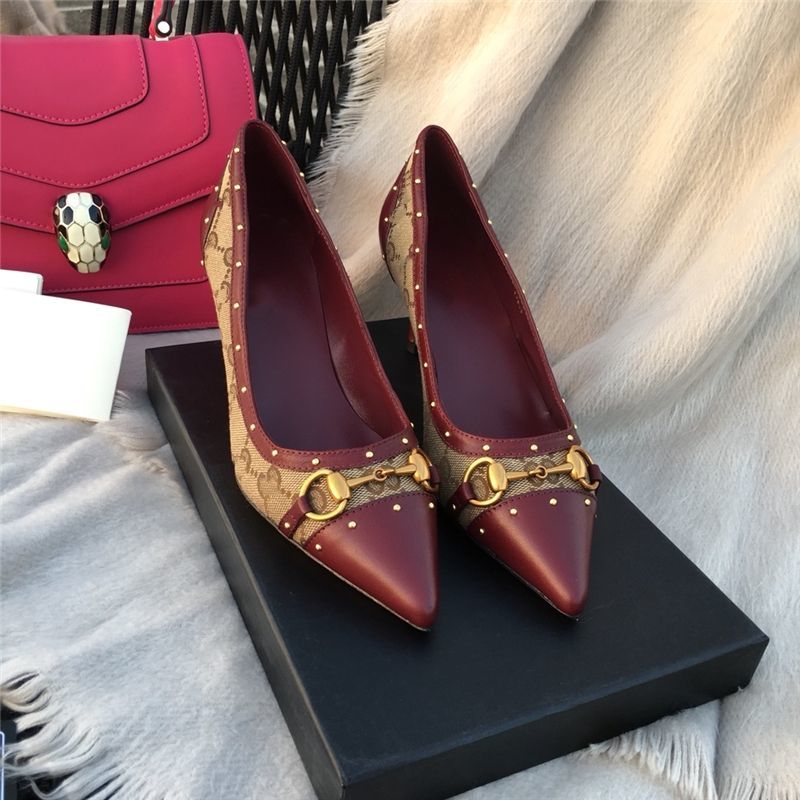 New Fashion Handmade G Logo Women 5-8cm Heeled Women's Shoes