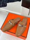 H Classic Rivet Kelly Buckle Half Slippers 072505207