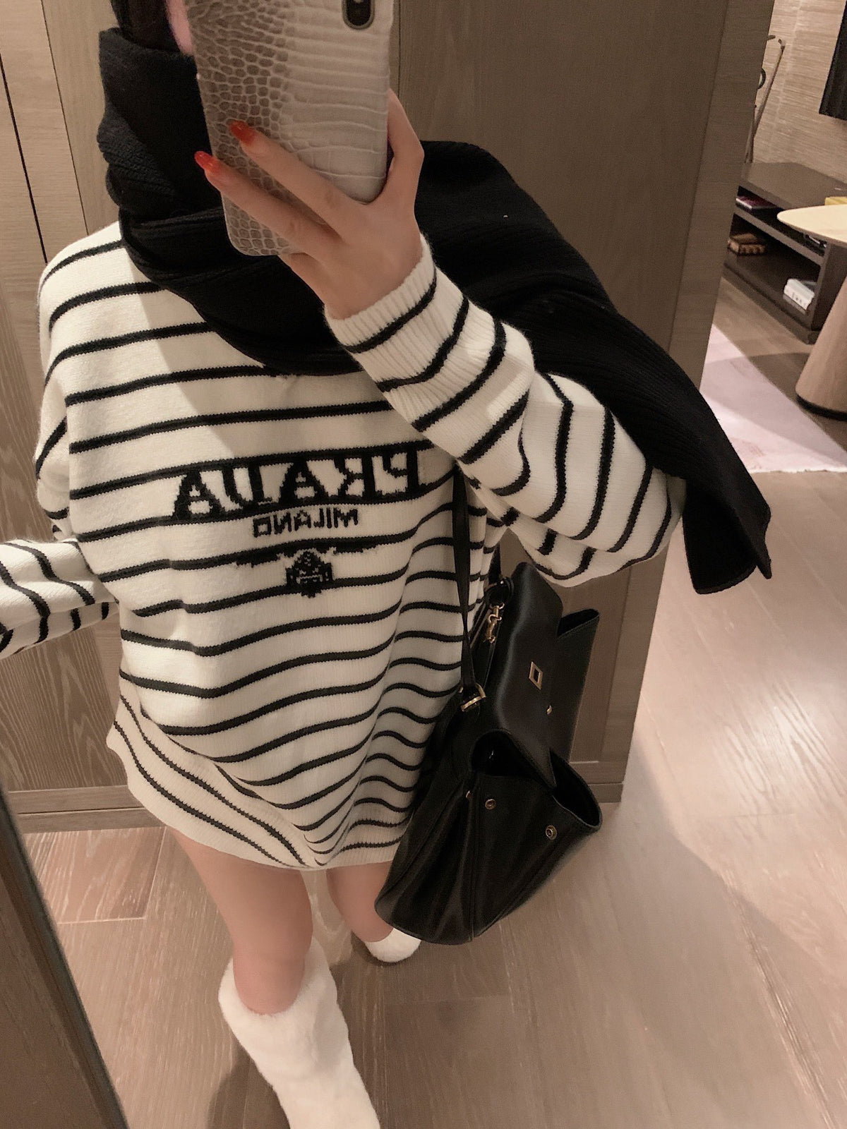 P24.AW Lettering striped sweater 0724112006