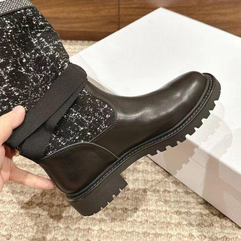 Embroidered  Boots Women's Autumn And Winter Boots High Boots New Knight Letter Short Boots-PD05202340402