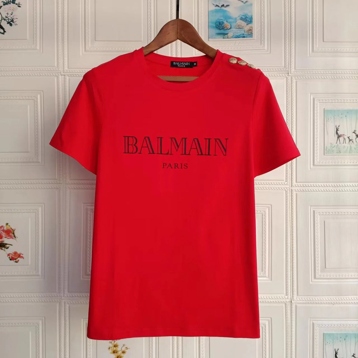 New Short Sleeve Bronzing Letter Cotton Loose T-Shirt 1024071806