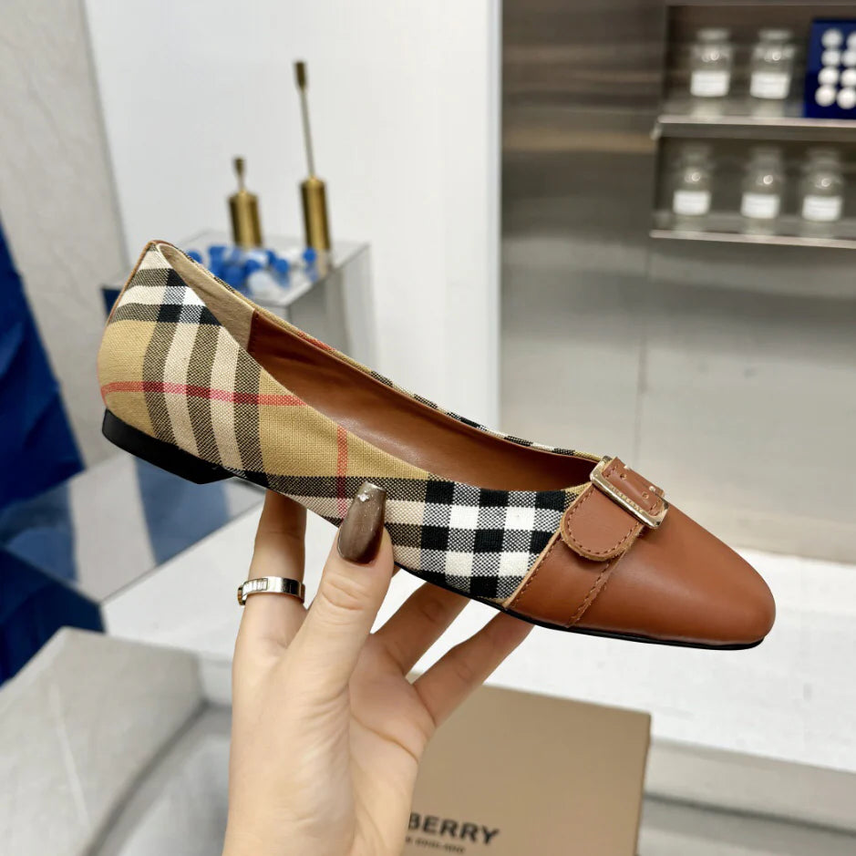 BBR Classic Plaid Flat Shoes Women 1025051619