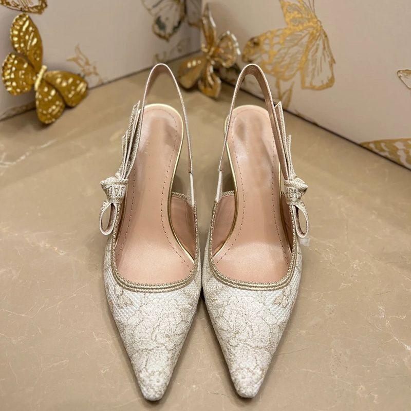 Pure Color D logo Handmade elegant Women's High Heeled PD05202422706