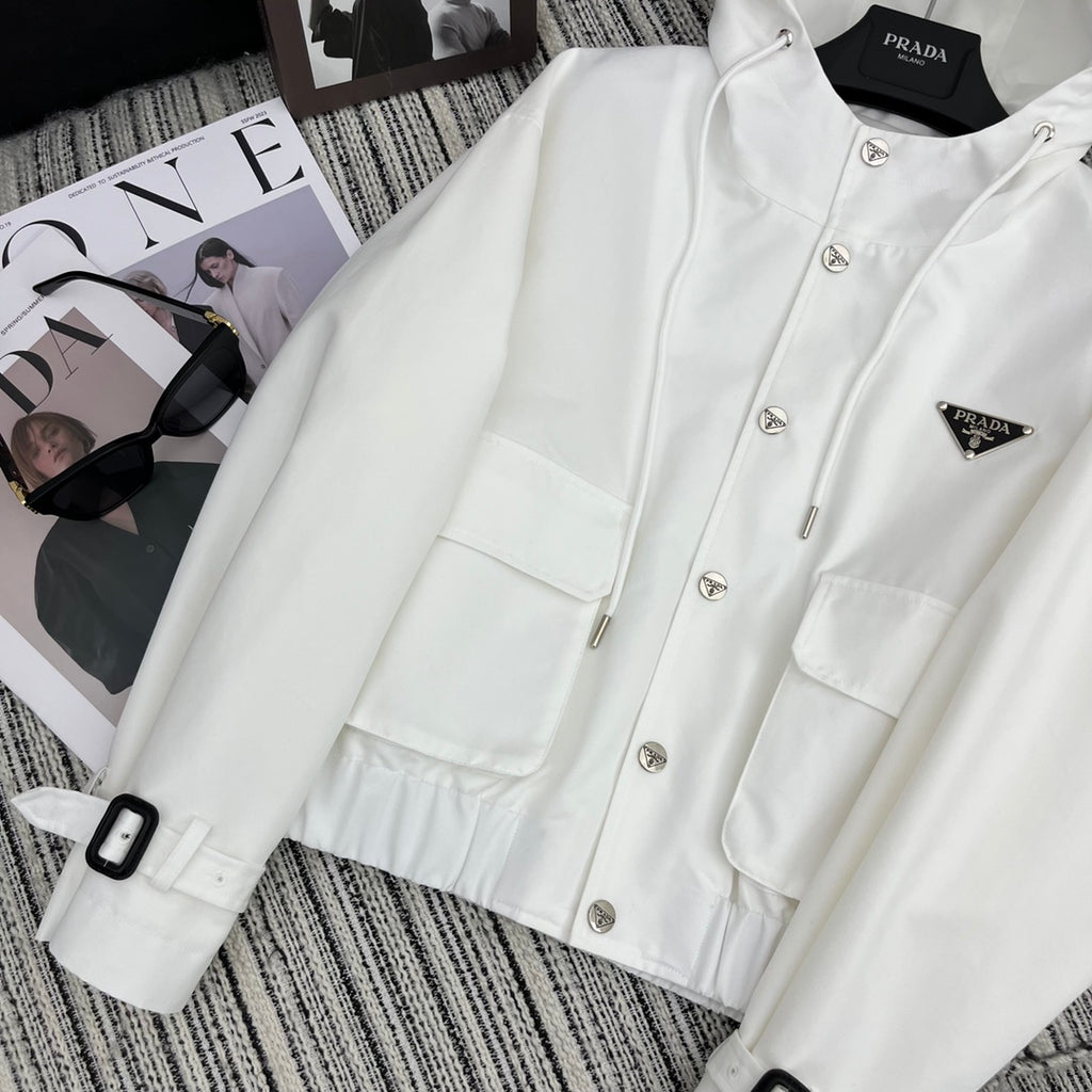 PR Short casual hooded trench coat jacket 1824091006