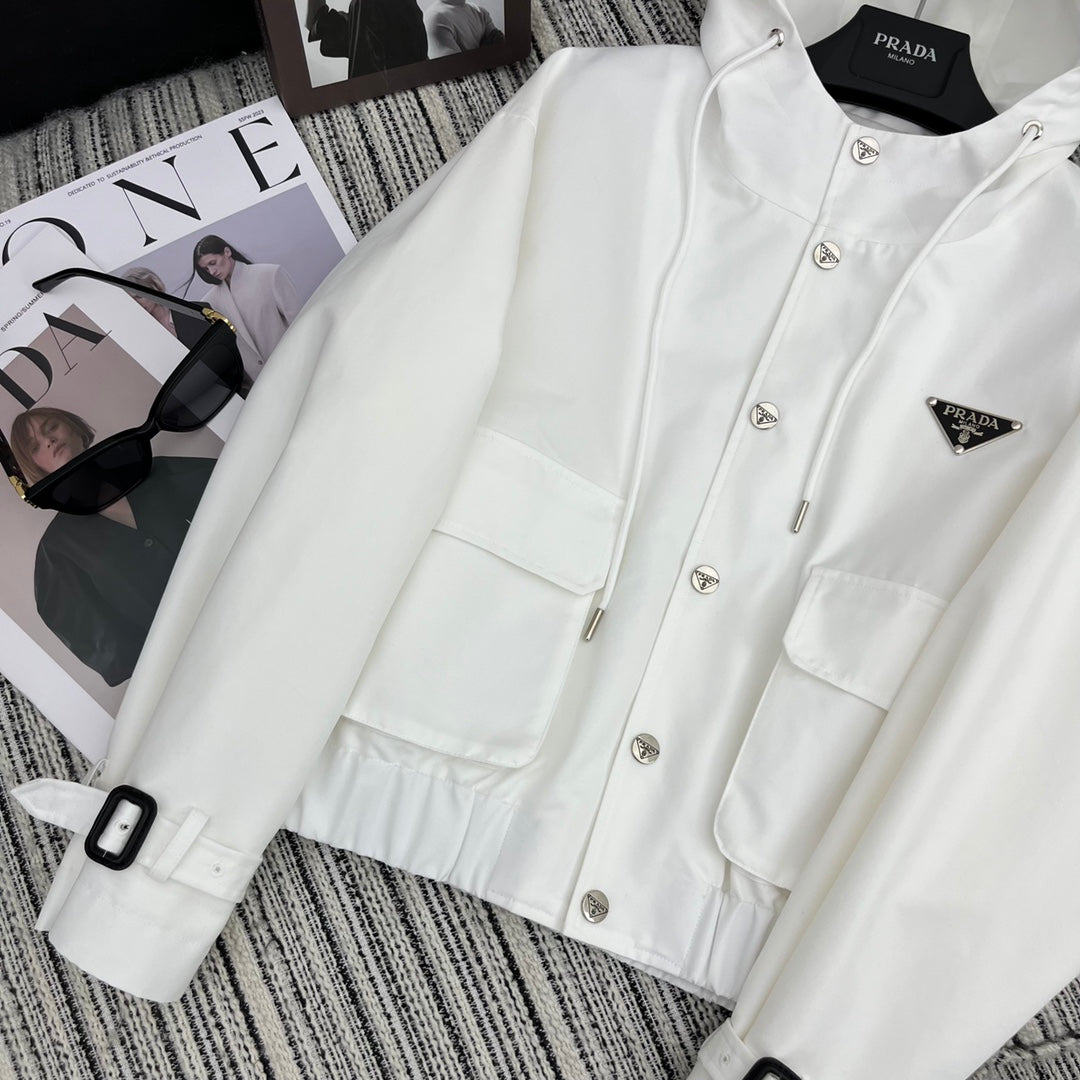 PR Short casual hooded trench coat jacket 1824091006