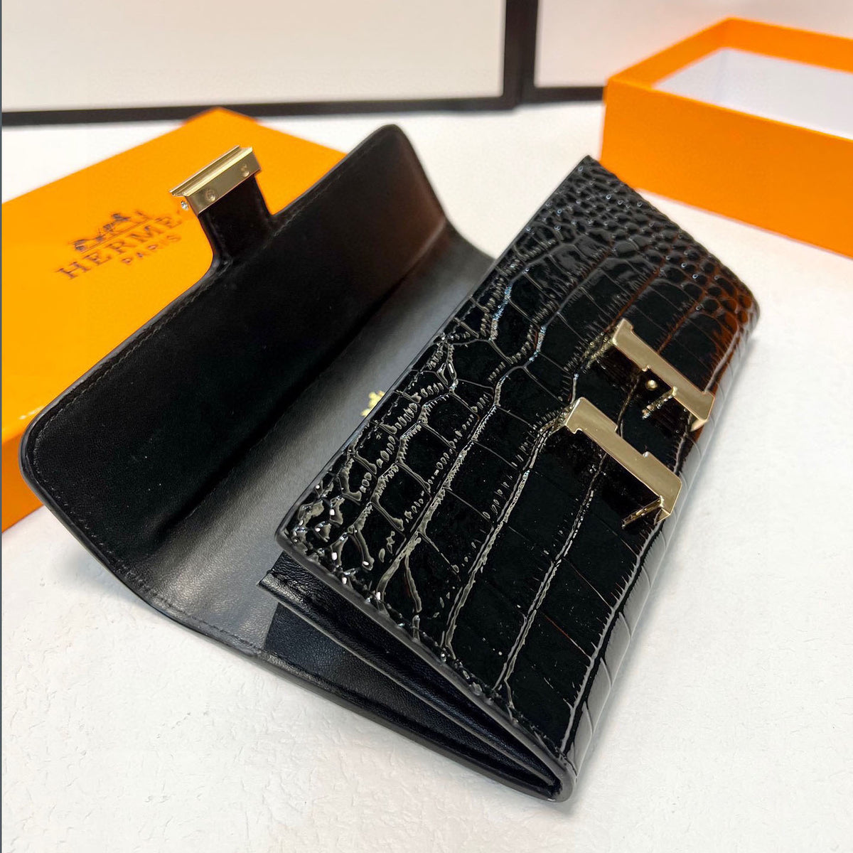 H crocodile calfskin wallet XC24100901
