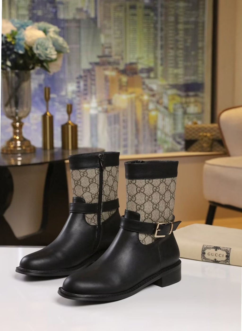 Trendy new double G metal buckle boots XC0823101002