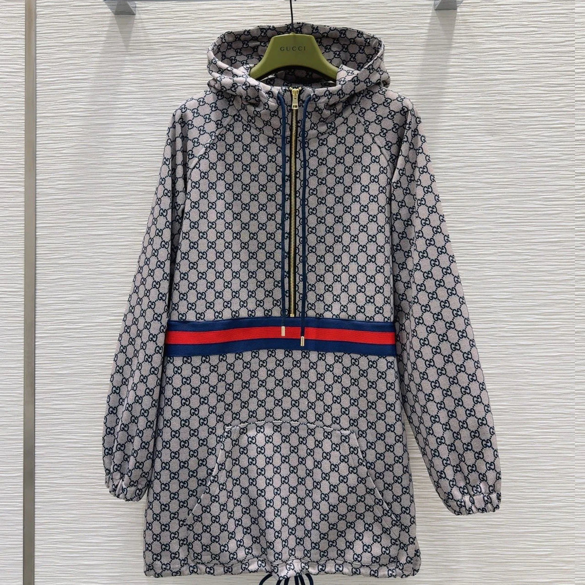 Printed hooded zip-up dress 1426010611